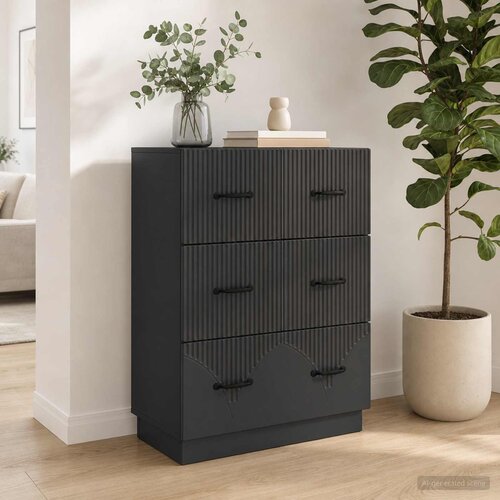  Ormar s ladicama Crna 66 x 34,5 x 87 cm Konstruirano drvo Cijene
