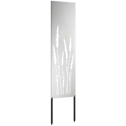 VidaXL Privatnost u vrtu Rezbarija Srebrno 32 x 140 cm Pocinčani čelik Slike