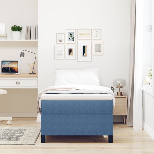 VidaXL Plavi Drvo, Tkanina 90 x 200 cm Izdržljivo Krevet Platforma Slike