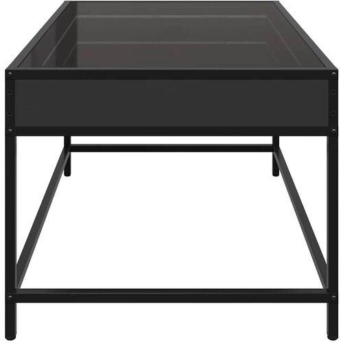  Stolić za kavu s beskonačnim LED svjetlima crni 70 x 50 x 41 cm Slike