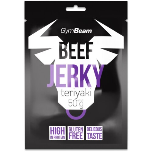 GymBeam Su&amp;scaron;ena govedina Beef Jerky 50 g teriyaki Slike