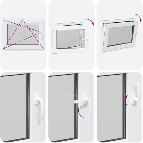  Prozor za podrum RISOR 80 x 50 cm PVC i staklo Antracit Slike