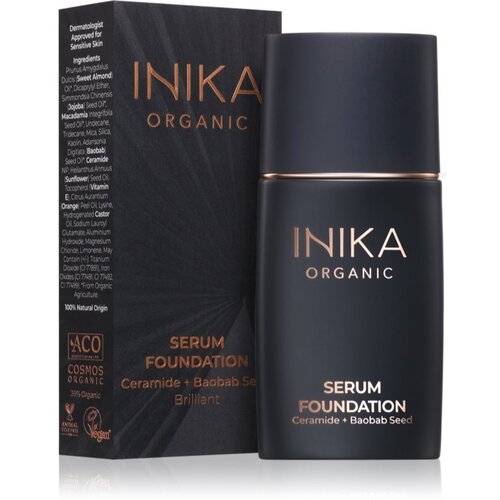 Inika Organic Serum Foundation negovalni tekoči puder za lep obraz odtenek Brilliant 25 ml Slike