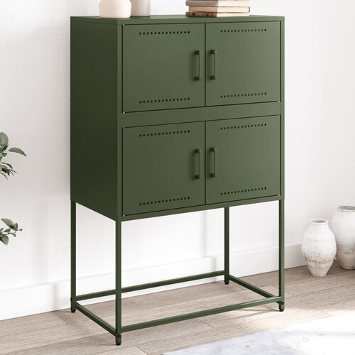 VidaXL Komoda maslinastozeleni 68,5x38,5x107 cm čelična Slike