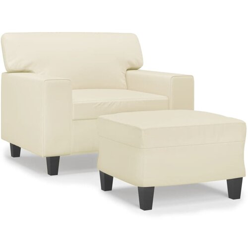 vidaXL Fotelj s stolčkom za noge krem 60 cm umetno usnje, (20909857) Cene