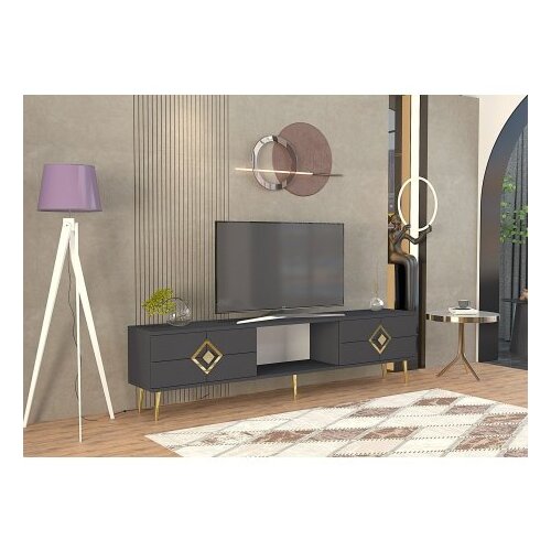 Hanah home TV polica Robber Anthracite Gold Slike