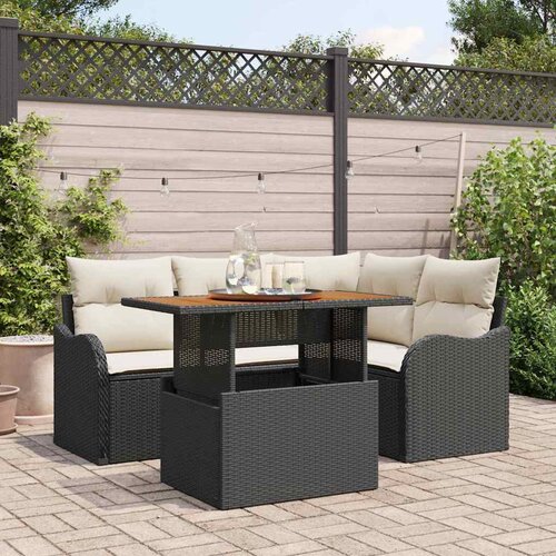  Sjedeća garnitura za vrt 5 kom. Crna Poli ratan 177.5 x 122.5 x 69 cm Cene