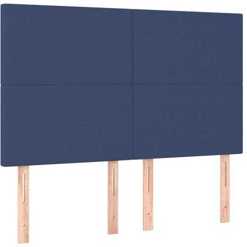 VidaXL Krevet s oprugama i madracem plavi 140 x 190 cm od tkanine Slike