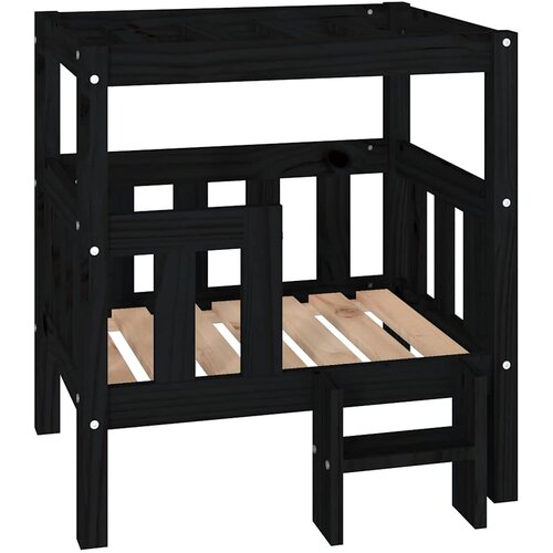  Krevet za pse crna 65,5x50,5x70 cm od masivne borovine Slike