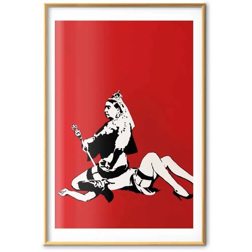  Plakat - Banksy: Queen Victoria 21x30 Zlatni okvir s margom Cene