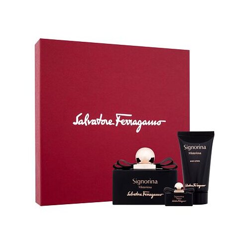 Salvatore Ferragamo Signorina Misteriosa darilni set parfumska voda 100 ml + parfumska voda 5 ml + losjon za telo 50 ml za ženske Cene