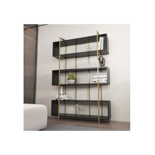 Hanah home polica za knjige bruti anthracite gold Slike