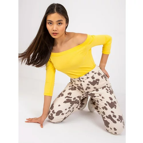 Fashion Hunters Basic yellow cotton blink blouse