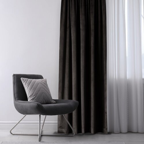 Restilo Črna žametna zavesa za delno zatemnitev 140x270 cm Eyelets &amp;ndash; Slike
