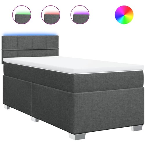 Maison Chic Box spring postelja - Vzmetna postelja z vzmetnico temno siva 90x190 cm blago SL16574, (21895064) Cene