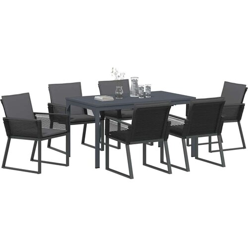  Vrtni set za objed 7 pcs Antracit poliratan Slike