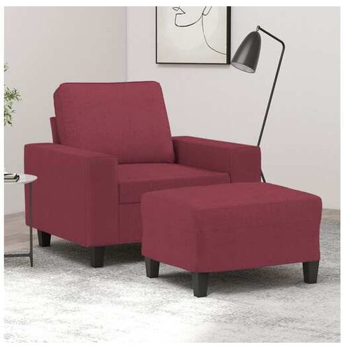 vidaXL Fotelja s tabureom crvena boja vina 60 cm od tkanine Cijene
