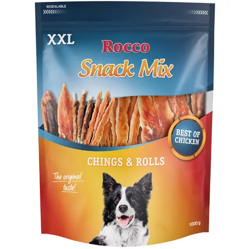 Rocco Chicken Snack XXL miješano pakiranje - Miješano pakiranje 2 x 1 kg: Rolls pileća prsa, Chings pileća prsa