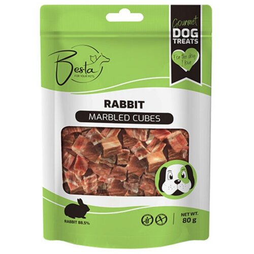 BESTA Poslastica za pse Marbeled Cubes, Zečetina, 80g Cene