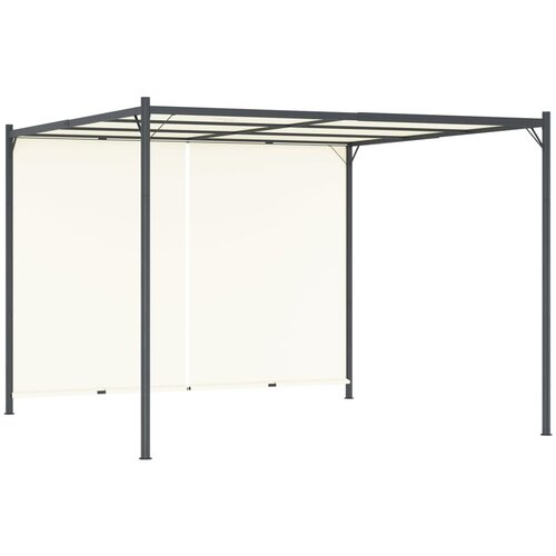 vidaXL Pergola z nastavljivo streho kremno bela 3x3 m jeklo Cene
