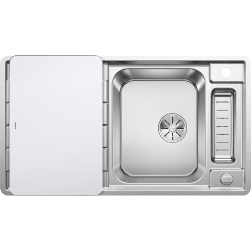 Blanco sudoper AXIS III 5 S-IF InFino INOX 18/10, pribor 18/10 + bijela staklena daska, s dalj. upr. Cijene