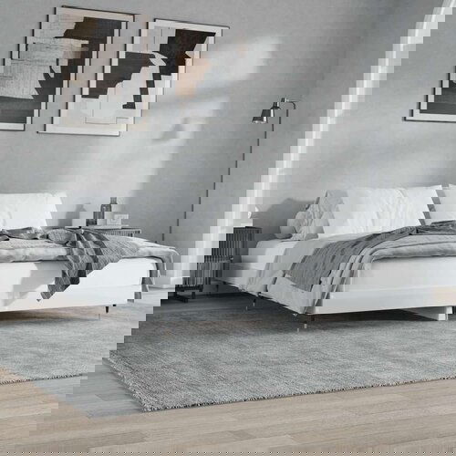  Posteljni okvir visok sijaj bel 140x200 cm inženirski les - Posteljni Okvir, (21529799) Cene