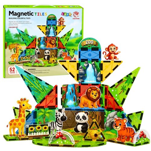  Magnetne građevinske kocke Divlje životinje Džungla Zoolo&amp;scaron;ki vrt 52 kom. Slike