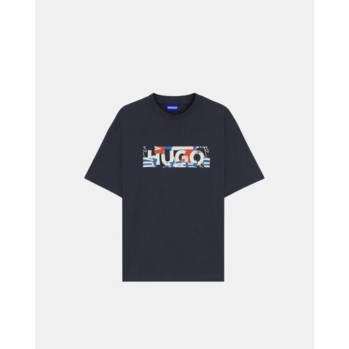 Boss Majice s kratkimi rokavi 50543485 NUGIX Modra Slike