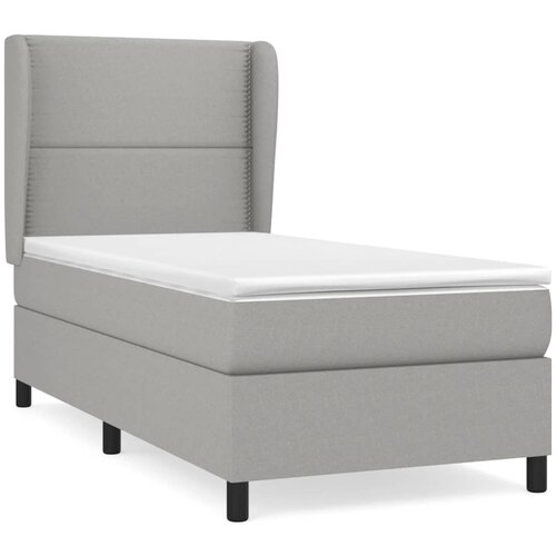 Maison Chic Box spring postelja - Vzmetna postelja z vzmetnico svetlo siv 100x200 cm blago SL13514, (21903616) Cene