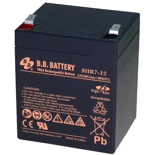 BB Tech Baterija terminal SHR7-12 BB T2, 12 V, 7 Ah, Crna Slike