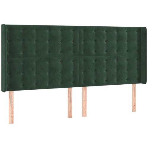  Uzglavlje s u&amp;scaron;ima tamnozeleno 203x16x118/128 cm bar&amp;scaron;unasti Slike