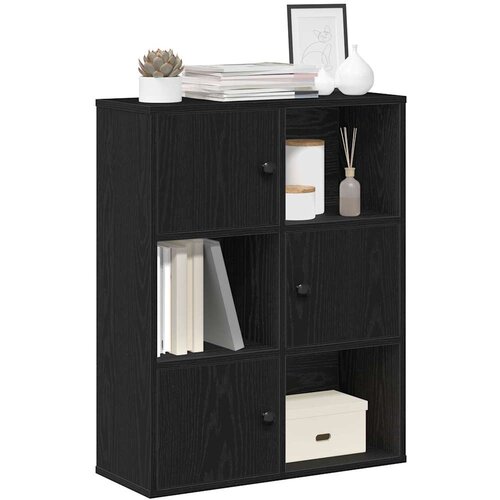  Regal za knjige crni hrasta 60x24x76,5 cm od konstruiranog drva Cene