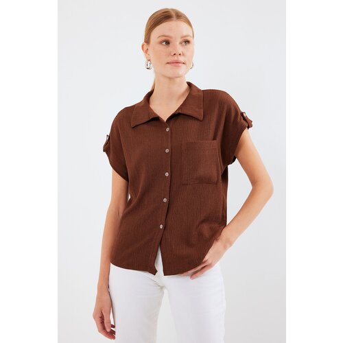 Bigdart 20256 Cuffed Double Short Sleeve Shirt - Brown Slike