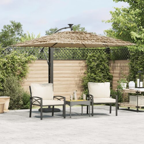 VidaXL Vrtni suncobran s čeličnom &amp;scaron;ipkom smeđi 246x246x230 cm Slike
