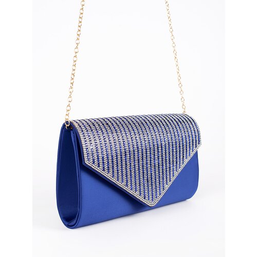Shelvt Blue small clutch bag decorated with crystals Slike