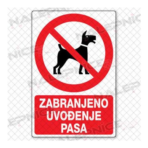 Nalepnica pvc zb-0138 zabranj. ulaz zivotinjama ( 76937 ) Slike