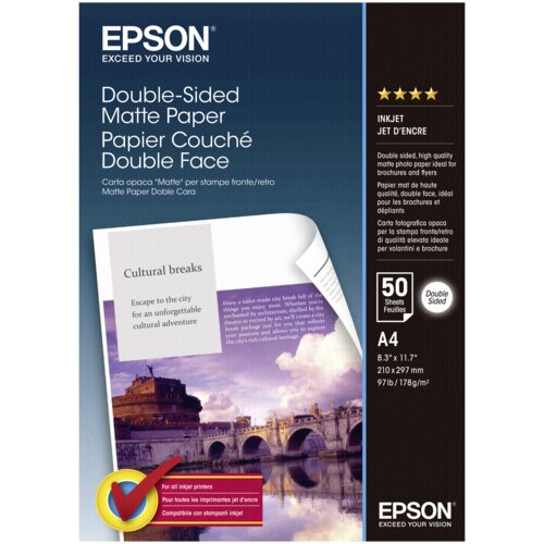 Epson Double Side Matte Paper A4, 50 Sheet, 178g S041569 Slike