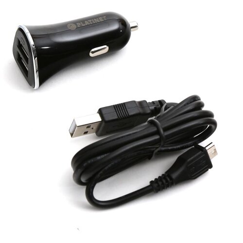 Platinet AUTO PUNJAČ 3xUSB 5V 5,2A + MICRO USB KABEL BLACK Slike