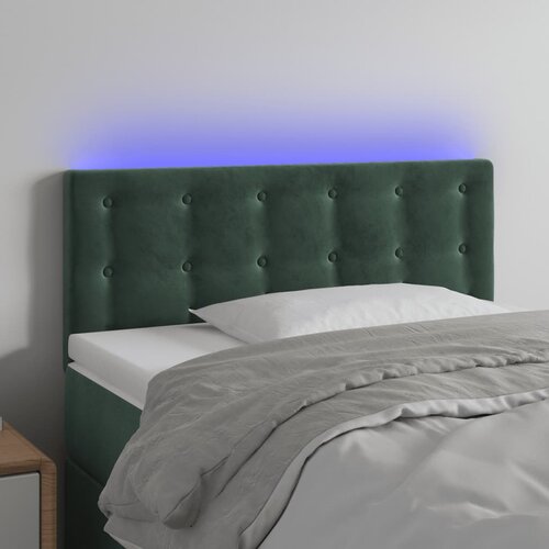The Living Store led posteljno vzglavje temno zeleno 100x5x78/88 cm žamet - led vzglavje, (21418636) Slike