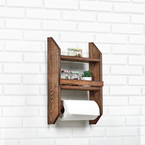 Hanah home kuhinjska polica Spice Rack & Towel Hanger, 48 x29 x10cm, Braon Cene