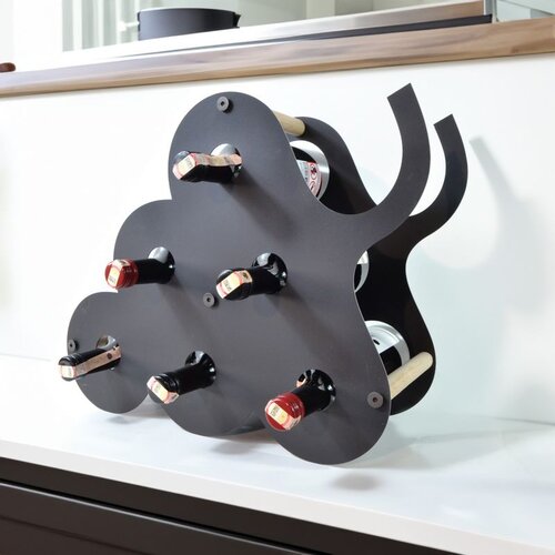 Hanah home dekorativni metalni stalak za vino Vın Hld-3018, srebrno siva Slike