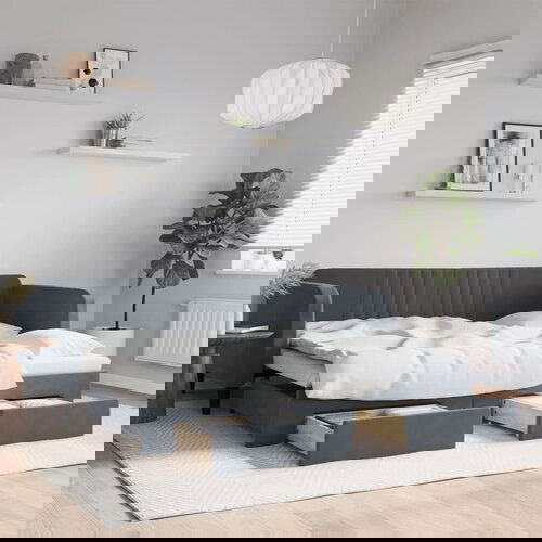 vidaXL Izvlečna dnevna postelja s predali temno siva 90x190 cm žamet Cene