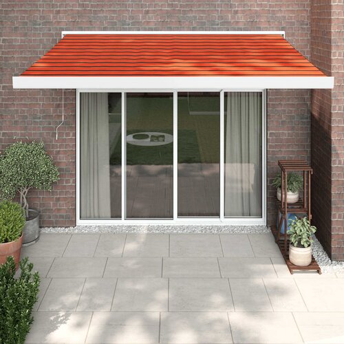 vidaXL Zložljiva tenda oranžna in rjava 3,5x2,5 m blago in aluminij Cene