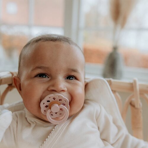 Bibs Boheme Natural Rubber Size 1: 0+ months duda Cloud / Blush 2 kos Slike