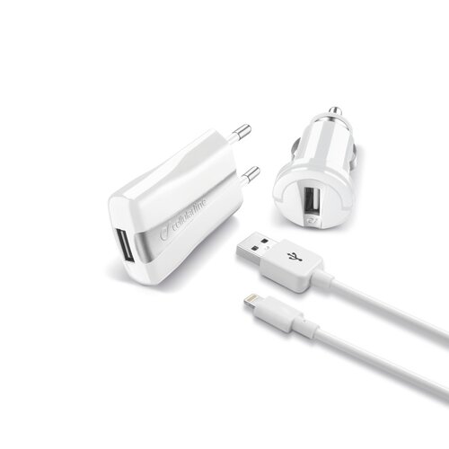 Cellular Line Set za punjenje 3u1, Lightning kabel, bijeli Slike