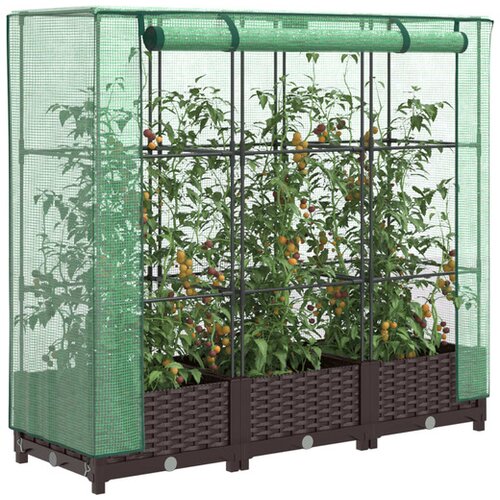 vidaXL Povi&scaron;ena gredica s pokrovom za staklenik 120 x 40 x 123 cm Cijene