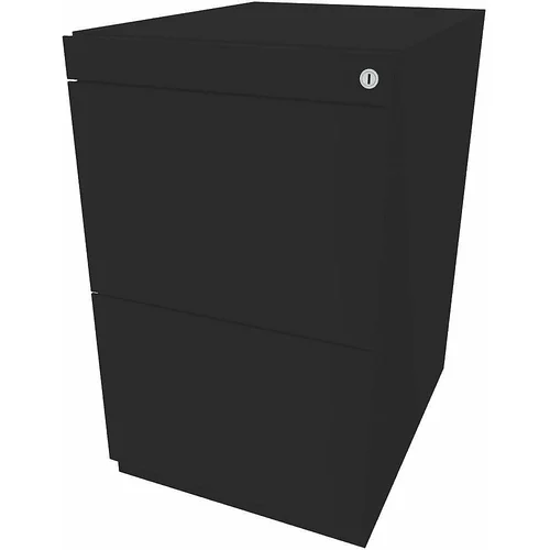 BISLEY Stacionarni predalnik Note™, 2 predala za obešalne mape, višina 698 - 731 mm, brez pokrova, črn