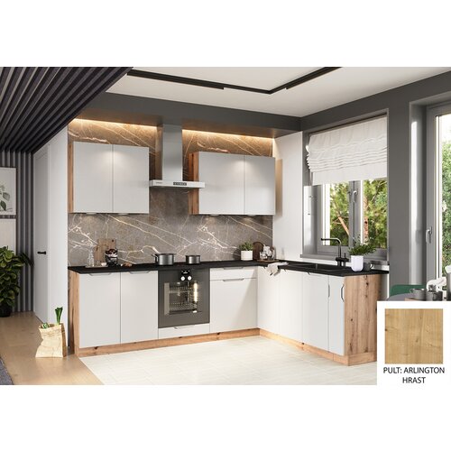 Stolkar KOTNI KUHINJSKI SET ISABEL 200X260 CM - SIVA-Arlington hrast Cijene