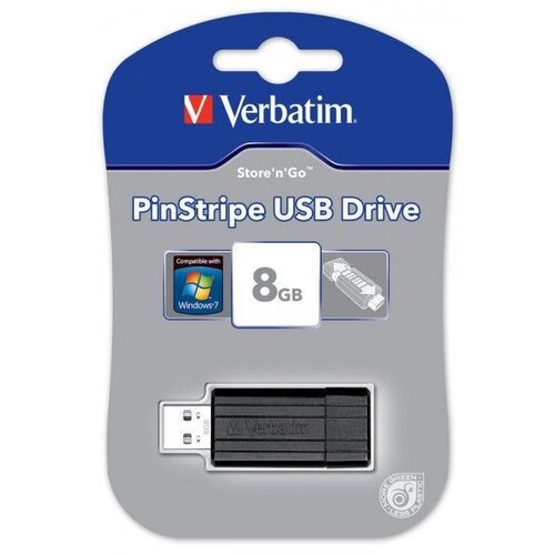 Verbatim 8GB Pin Stripe USB ključ, črn Slike