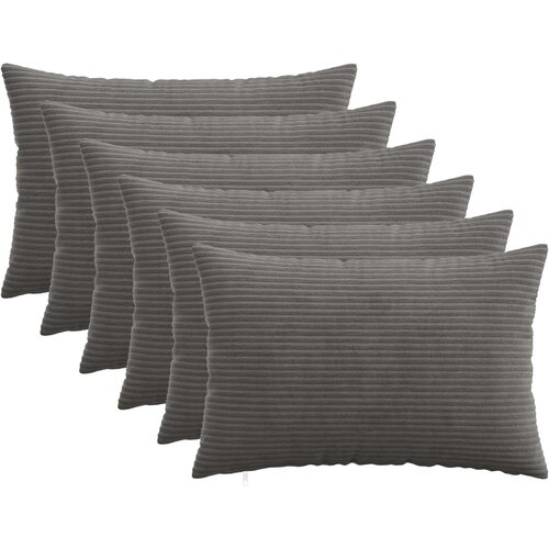  Presvlaka za jastuk 6 pcs HEERLEN Tamnosiva 40 x 60 cm Kord Cene